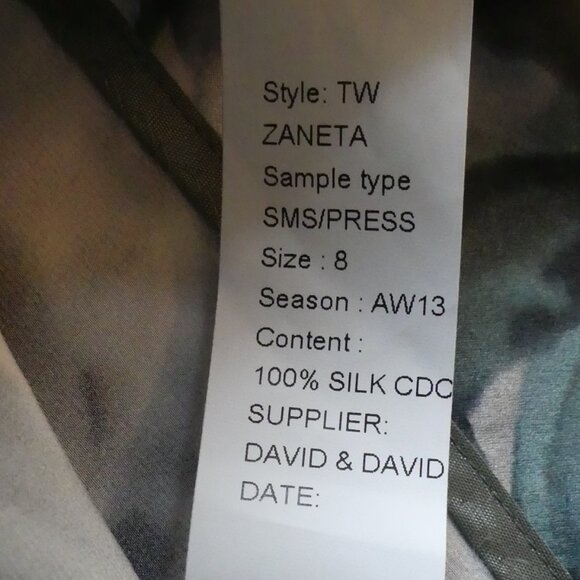 LK Bennett Black Ribbon Zanetta Blossom Garden Print Silk Blouse Top USA Size 4 - Picture 15 of 15